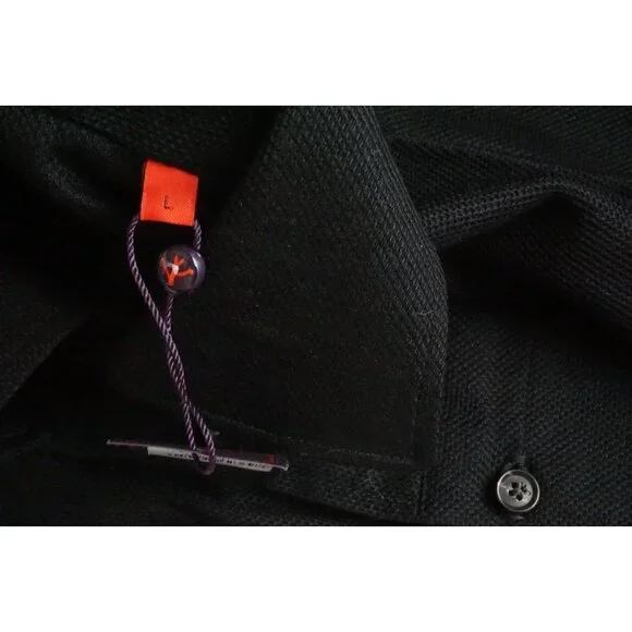 ISAIA NAPOLIMaglia Jersey Black Knit Polo Sweater 100% Wool Hand-Sewn L NEW
